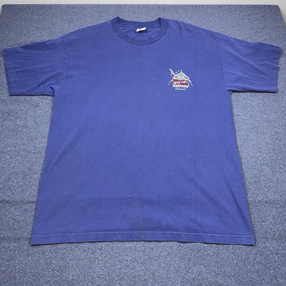 Delta Kauai Hawaii Bite Me Blue T Shirt XL Shark Graphic Made In USA Murina Vtg